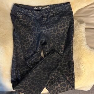Wallflower shiny leopard print skinny jeans